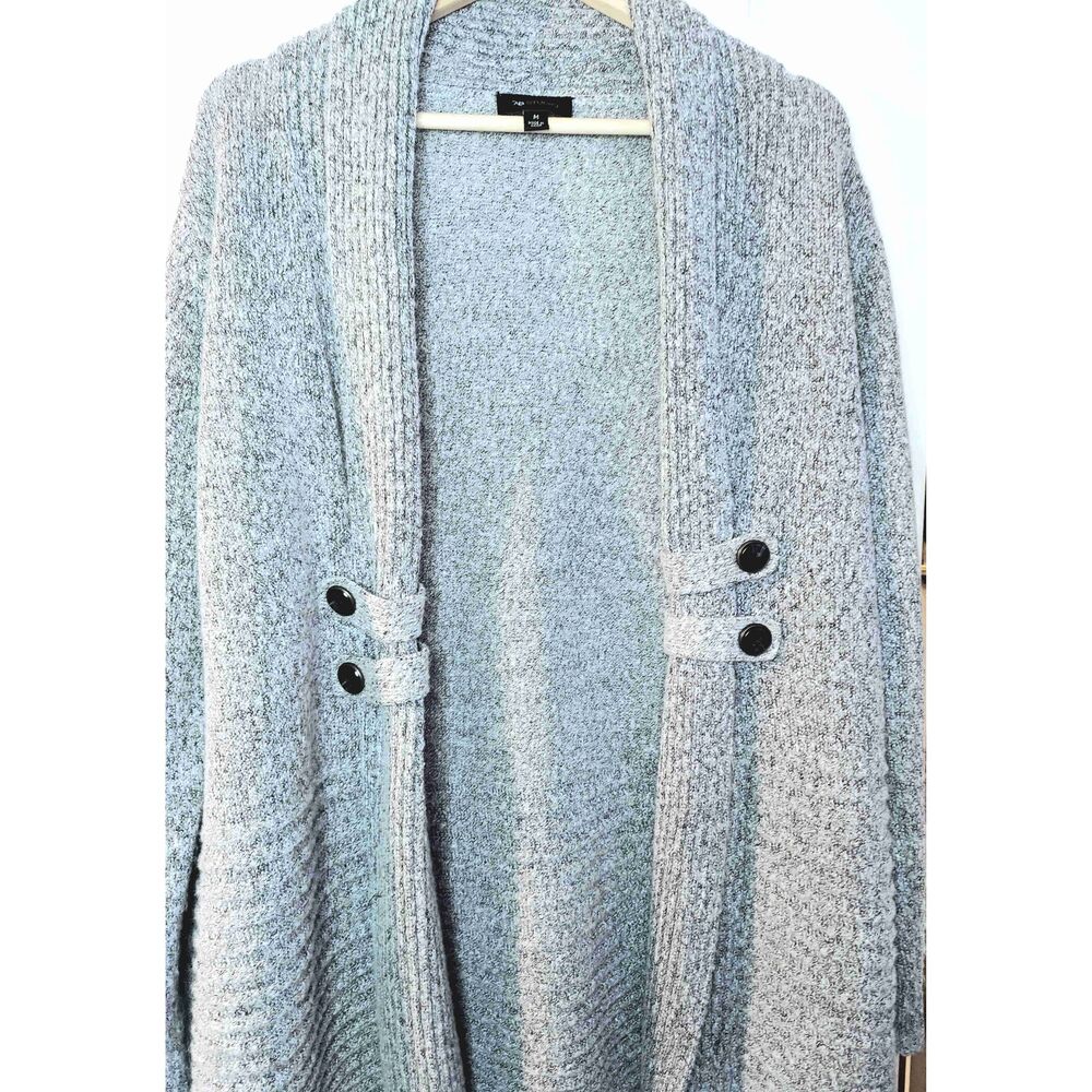 AB Studio Gray Long Sleeve Knit Cardigan Medium